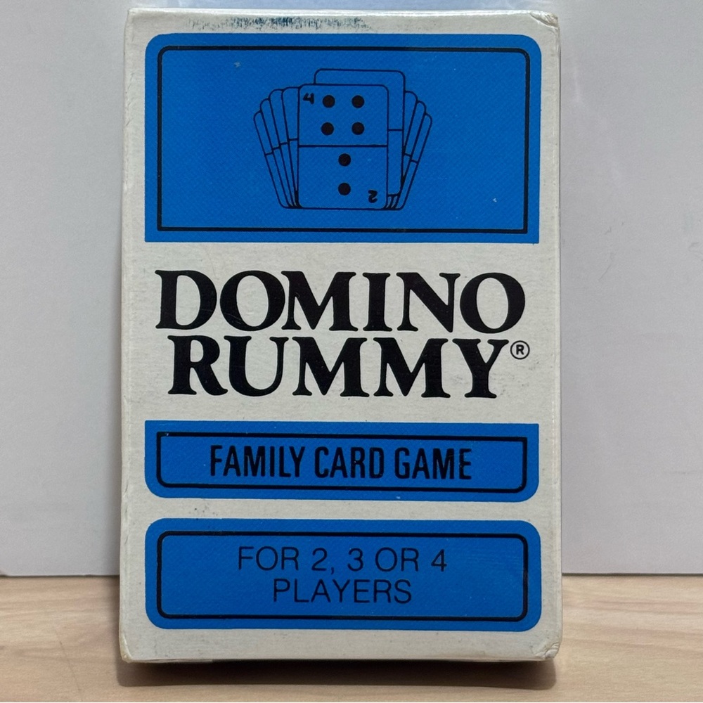 DOMINO RUMMY FAMILY CARD GAME 1982 CADACO GAMES FOR 2, 3 OR 4 PLAYERS